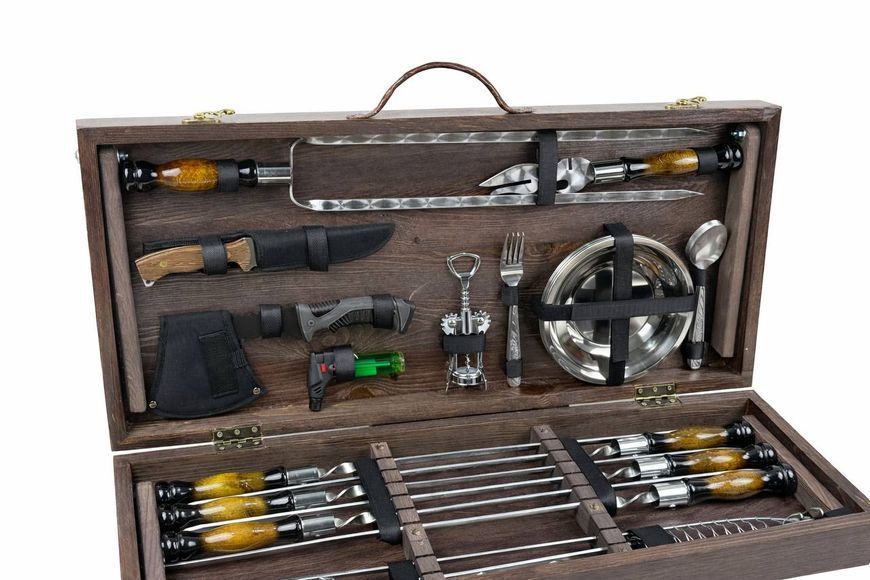 Набір шампурів у кейсі "Grill Master" подарунковий для шашлику та барбекю KS-7508 фото