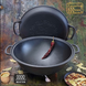 Казан &Oslash;40см, 12л., чугунный узбецкий WOK Maysternya с крышкой-сковородой KA-7112 фото 1